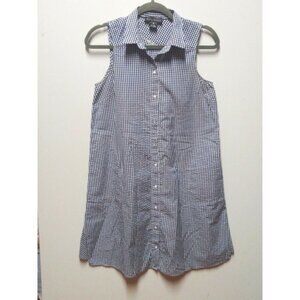 Jessica Howard dress gingham plaid swing Sz 2 seersucker collar pockets sleevele
